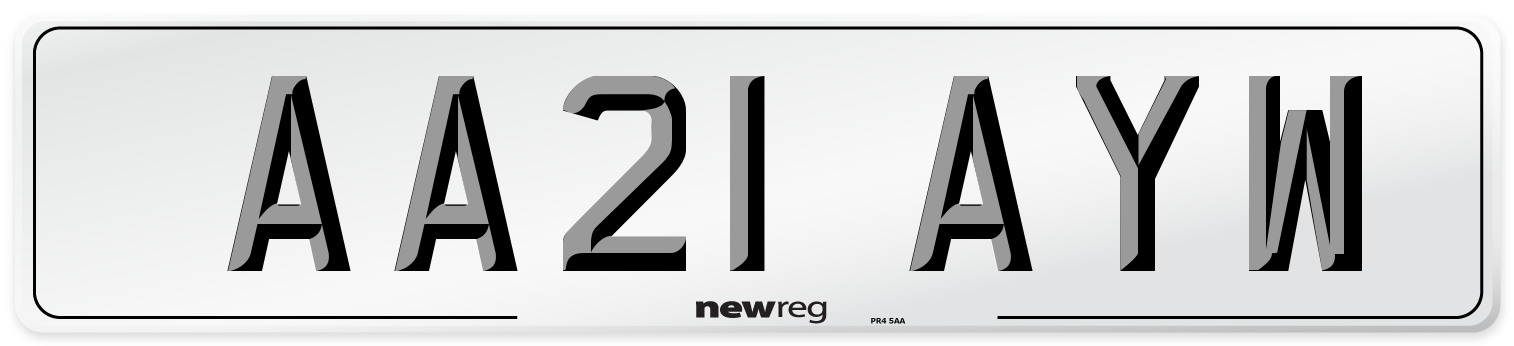AA21 AYW Number Plate from New Reg